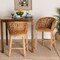 Baxton Studio Mario Modern Bohemian Natural Brown Finished Teak Wood and Rattan 2-Piece Counter Stool Set 232-2PC-13250-ZORO - alternate 6